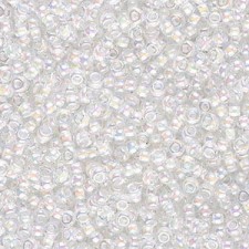Miyuki rocailles Perlen 11/0 - White lined crystal ab 11-284